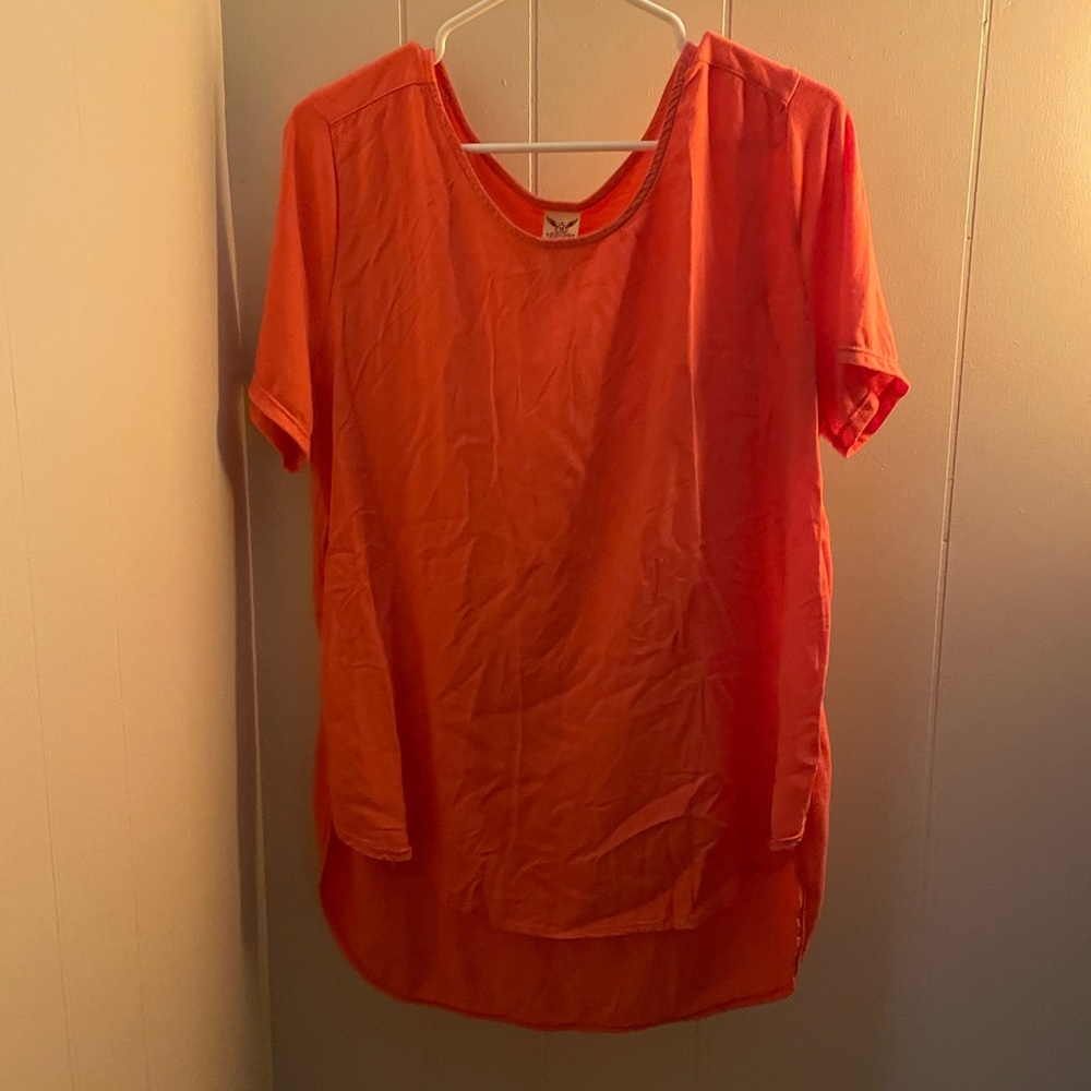 Faded Glory Vibrant Orange Short Sleeve Top